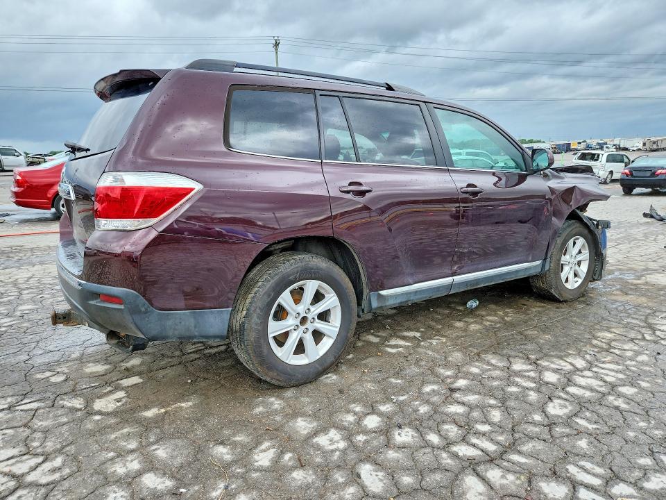 2012 Toyota Highlander VIN 5TDBK3EH1CS156701 COPART salvage auction — FRONT END, Va - Certificate Of Title, sold $2,800 on 2026-07-22 (photo 3)