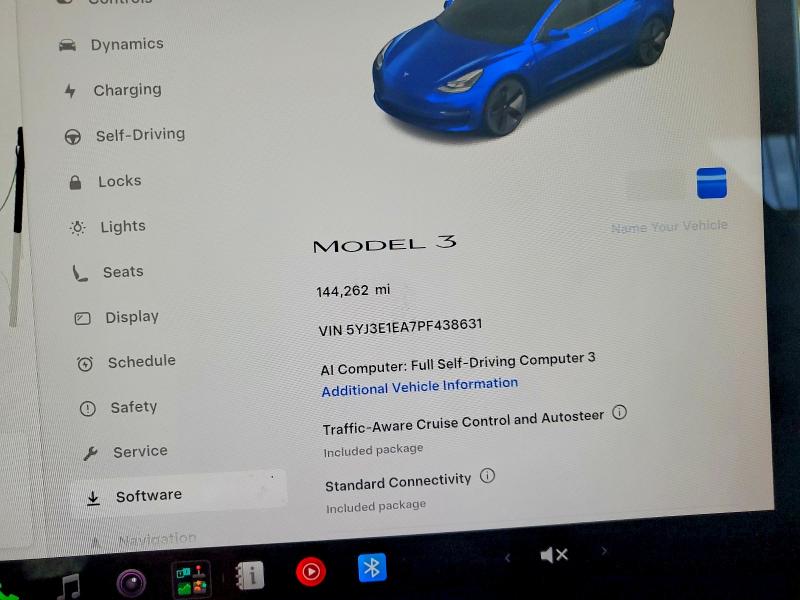 2023 Tesla Model 3 VIN 5YJ3E1EA7PF438631 COPART salvage auction — FRONT END, Il - Salvage Certificate, sold $4,750 on 2026-07-06 (photo 9)