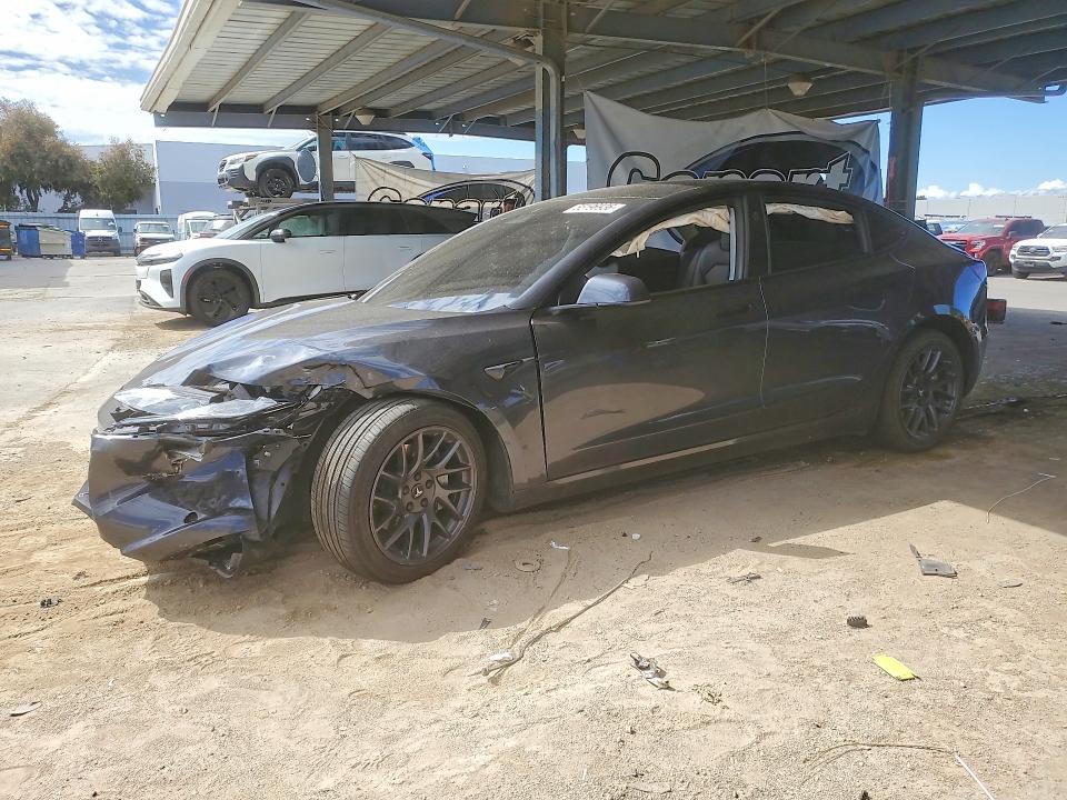 2025 Tesla Model 3 VIN 5YJ3E1EA6SF029013 COPART salvage auction — FRONT END, Ca - Salvage Certificate, sold $13,200 on 2026-07-28 (photo 1)