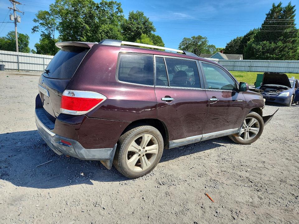 2012 Toyota Highlander VIN 5TDDK3EH9CS109070 COPART salvage auction — FRONT END, Nc - Salvage Certificate Of Title, sold $700 on 2026-07-29 (photo 3)