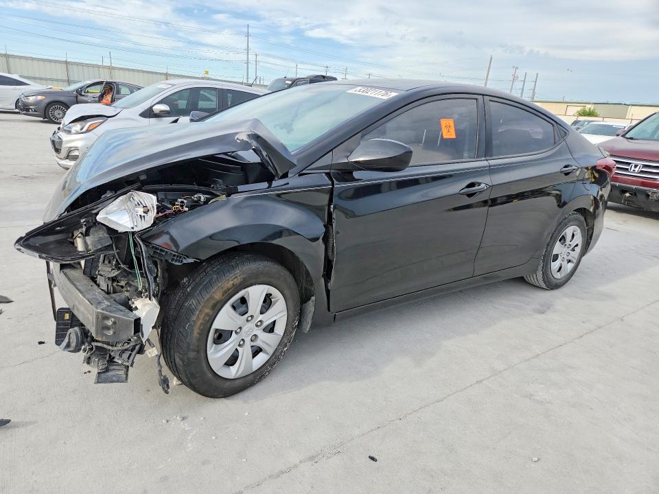 2016 Hyundai Elantra VIN KMHDH4AE8GU636532 COPART salvage auction — FRONT END, Tx - Salvage Vehicle Title, sold $300 on 2026-07-31 (photo 1)