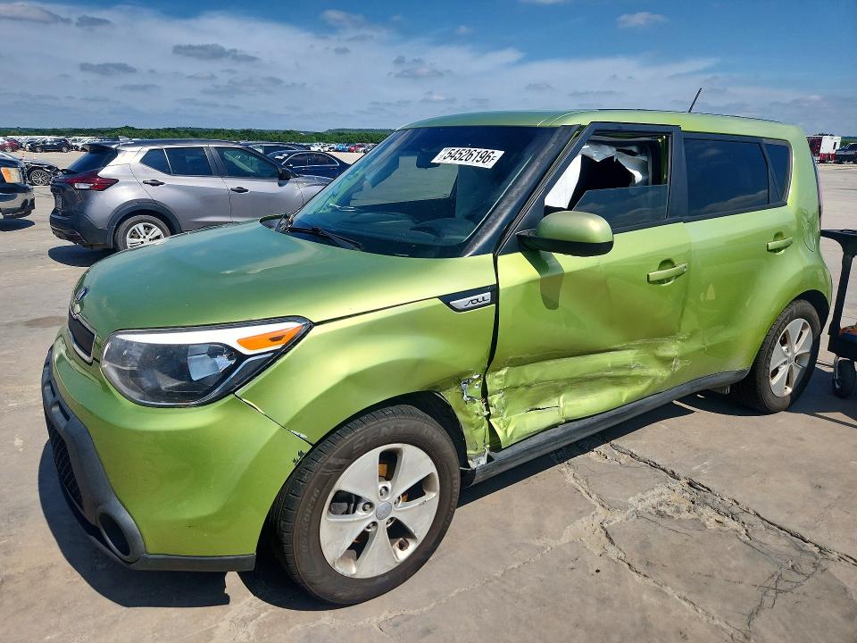 2016 Kia Soul VIN KNDJN2A21G7848200 COPART salvage auction — SIDE, Tx - Salvage Vehicle Title, sold $1,250 on 2026-07-06 (photo 1)