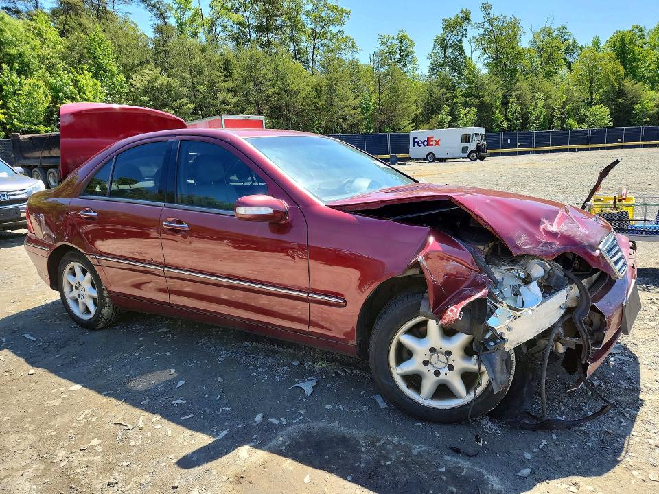 2002 Mercedes-benz C class VIN WDBRF61J62F181815 COPART salvage auction — FRONT END, MD - CERT OF SALVAGE > 75% DAMAGE, sold $200 on 2026-07-10 (photo 4)