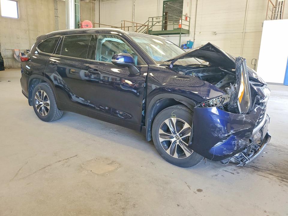 2021 Toyota Highlander VIN 5TDGZRBH1MS539726 COPART salvage auction — FRONT END, Mn - Cert Of Title-Salvage, sold $13,300 on 2026-07-07 (photo 4)