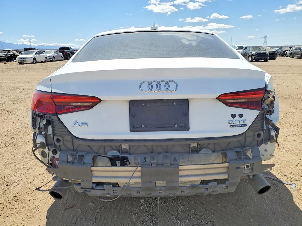 2018 Audi A5 VIN WAUNNAF5XJA000659 COPART salvage auction — REAR END, Ca - Salvage Certificate, sold $6,600 on 2026-07-06 (photo 6)