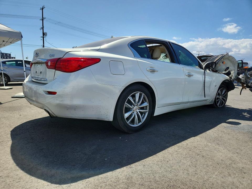 2014 Infiniti Q50 VIN JN1BV7AP3EM677609 COPART salvage auction — FRONT END, Ca - Salvage Certificate, sold $250 on 2026-07-20 (photo 3)