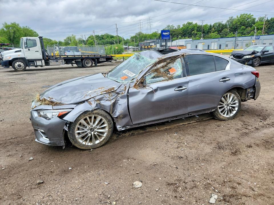 2020 Infiniti Q50 VIN JN1EV7AR9LM256683 COPART salvage auction — ALL OVER, Va - Cert Of Title - Salvage, sold $1,850 on 2026-07-09 (photo 1)