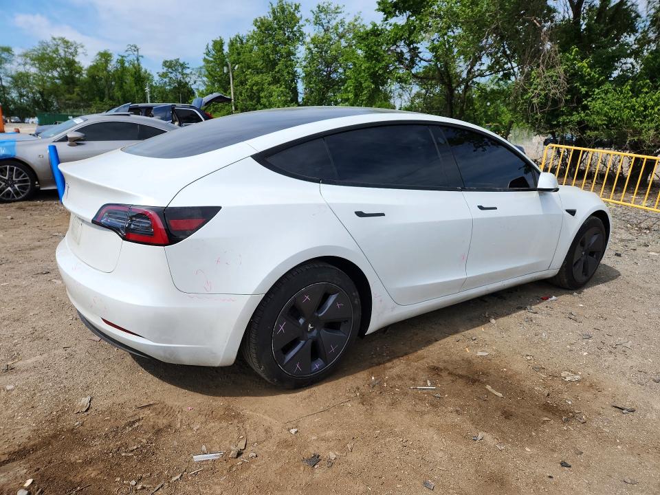 2023 Tesla Model 3 VIN 5YJ3E1EA7PF414751 COPART salvage auction — FRONT END, Md - Cert Of Salvage < 75% Damage, sold $0 on 2026-09-17 (photo 3)