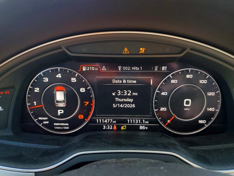 2019 Audi VIN WA1LHAF79KD042575 COPART salvage auction — FRONT END, Mo - Salvage Certificate Of Title, sold $7,900 on 2026-07-28 (photo 9)