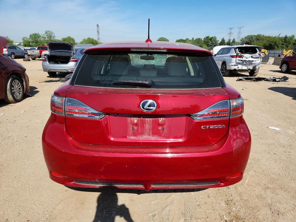 2012 Lexus Ct VIN JTHKD5BH2C2082480 COPART salvage auction — VANDALISM, IL - SALVAGE CERTIFICATE, sold $4,100 on 2026-07-09 (photo 6)
