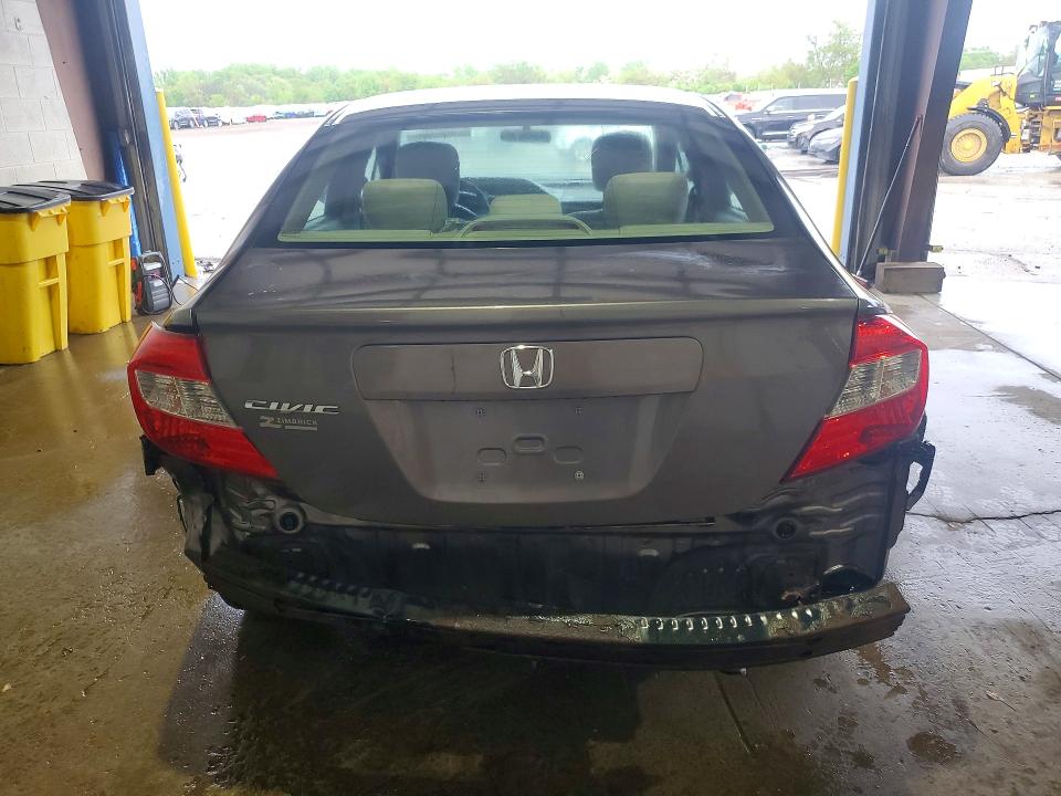 2012 Honda Civic VIN 19XFB2F57CE052966 COPART salvage auction — FRONT END, Il - Salvage Certificate, sold $1,250 on 2026-07-03 (photo 6)
