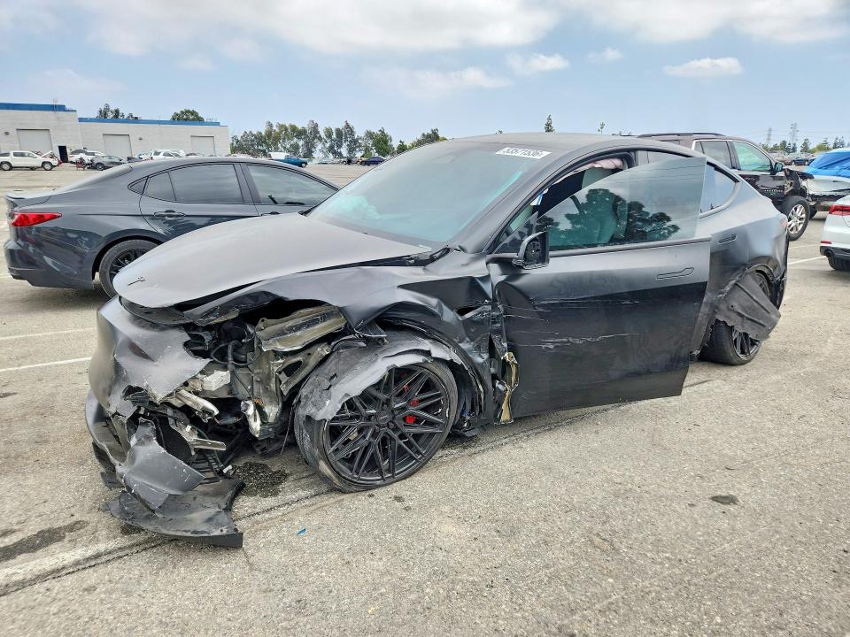 2024 Tesla Model y VIN 7SAYGDEF0RA326320 COPART salvage auction — FRONT END, Ca - Salvage Certificate, sold $7,400 on 2026-07-07 (photo 1)