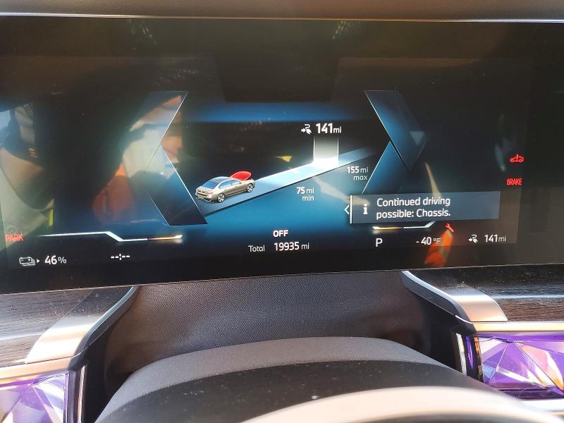 2024 BMW I7 VIN WBY53EJ0XRCP46331 COPART salvage auction — FRONT END, Ca - Salvage Certificate, sold $27,500 on 2026-07-20 (photo 9)