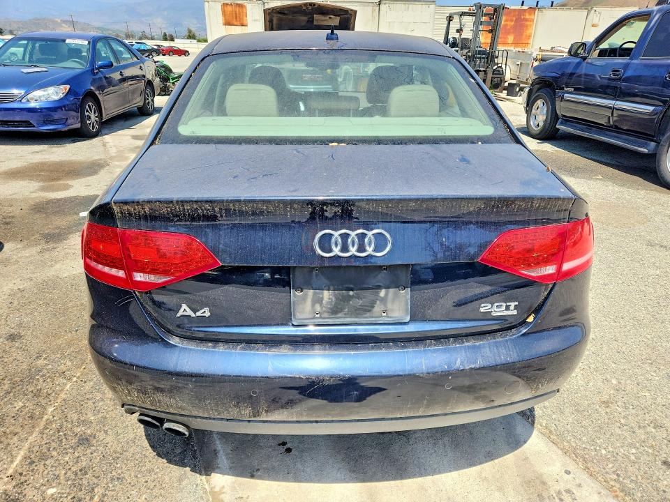 2011 Audi A4 VIN WAUMFAFL3BN044682 COPART salvage auction — MINOR DENT/SCRATCHES, CA - DIS/DLR/EXP ONLY CLEAN TITLE, sold $300 on 2026-07-14 (photo 6)