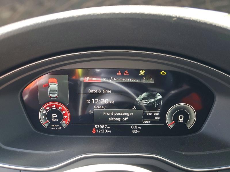 2021 Audi S4 VIN WAUB4AF44MA086486 COPART salvage auction — FRONT END, Ca - Salvage Certificate, sold $6,300 on 2026-07-07 (photo 9)