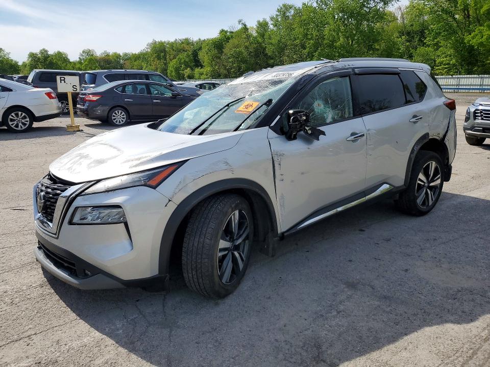 2021 Nissan Rogue VIN JN8AT3CB5MW242588 COPART salvage auction — ROLLOVER, Pa - Certificate Of Salvage, sold $1,650 on 2026-07-16 (photo 1)