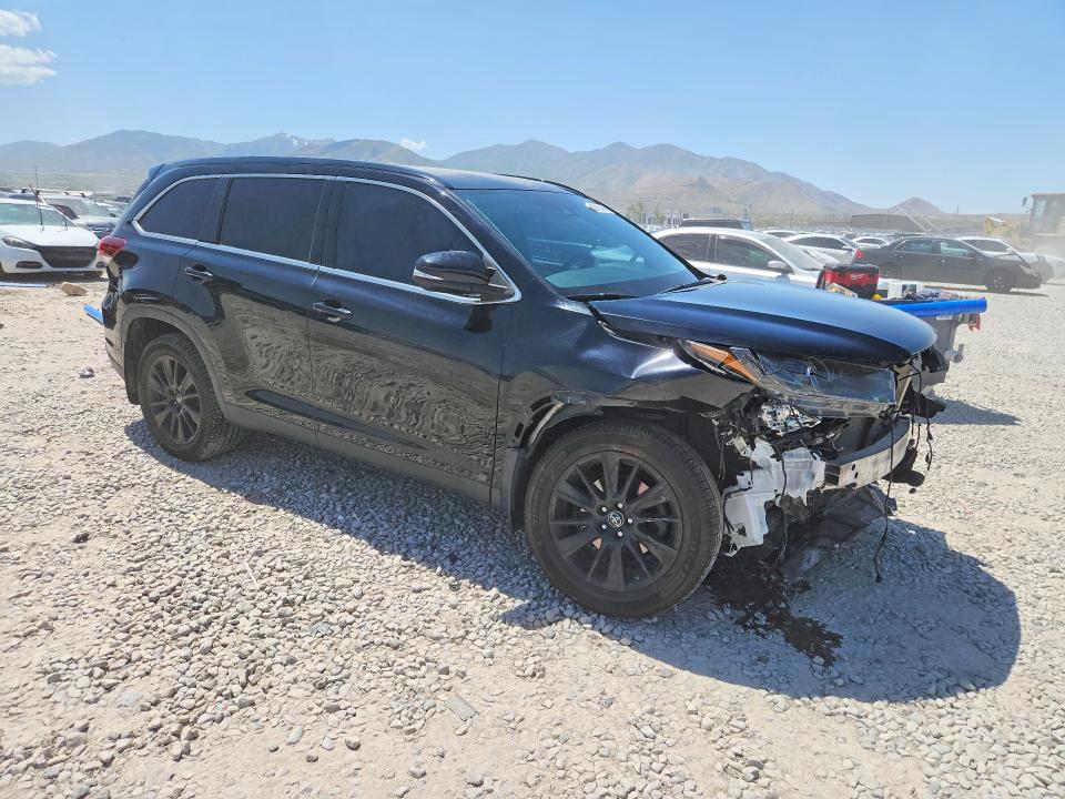 2019 Toyota Highlander VIN 5TDJZRFH3KS600281 COPART salvage auction — FRONT END, Co - Public - Salvage Title, sold $6,600 on 2026-07-10 (photo 4)