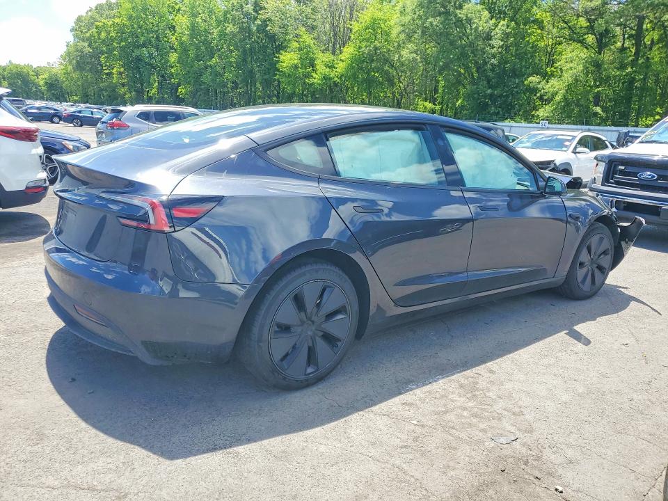 2025 Tesla Model 3 VIN 5YJ3E1EA9SF980158 COPART salvage auction — FRONT END, Nj - Cert Of Title-Salvage, sold $7,200 on 2026-07-28 (photo 3)