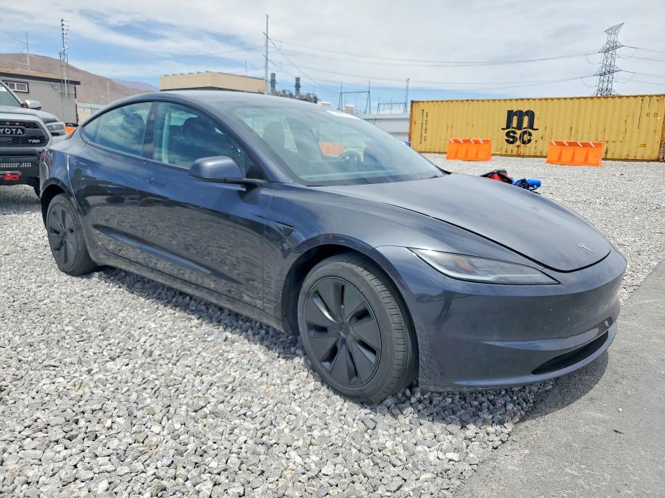 2025 Tesla Model 3 VIN 5YJ3E1EA0SF011168 COPART salvage auction — REAR END, Nv - Salvage Title, sold $13,000 on 2026-07-13 (photo 4)