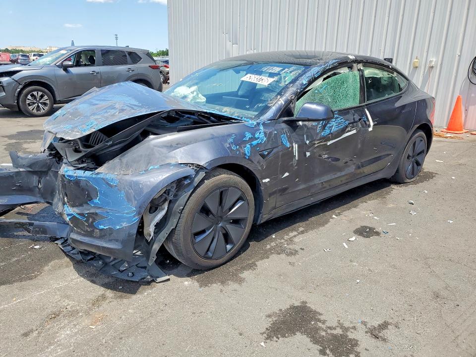 2024 Tesla Model 3 VIN 5YJ3E1EAXRF756164 COPART salvage auction — FRONT END, Fl - Certificate Of Title, sold $9,500 on 2026-07-09 (photo 1)
