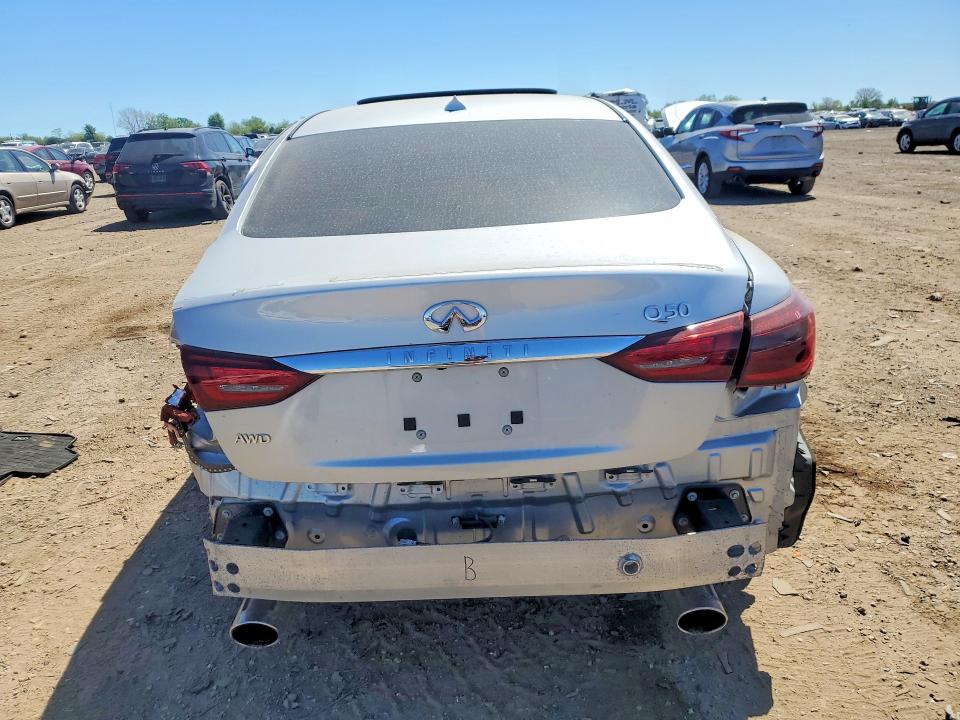 2019 Infiniti Q50 VIN JN1EV7AR2KM557956 COPART salvage auction — FRONT END, Il - Salvage Certificate, sold $2,850 on 2026-07-28 (photo 6)