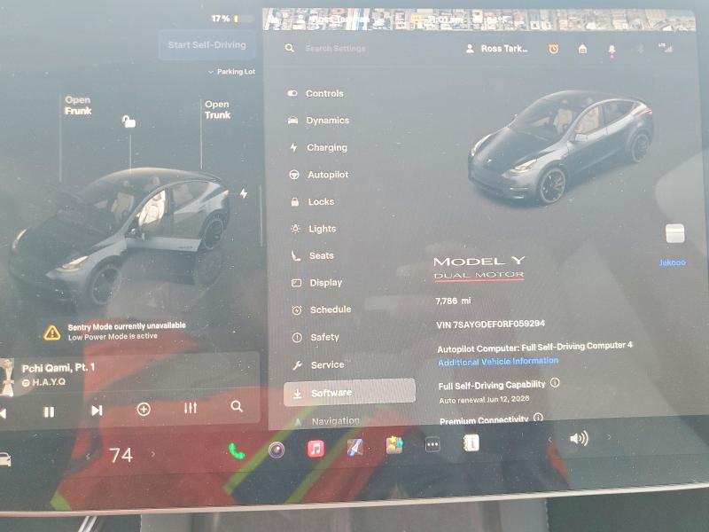 2024 Tesla Model y VIN 7SAYGDEF0RF059294 COPART salvage auction — FRONT END, Ca - Salvage Certificate, sold $12,000 on 2026-07-27 (photo 9)