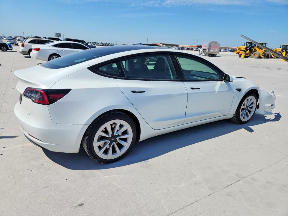 2023 Tesla Model 3 VIN 5YJ3E1EA1PF573202 COPART salvage auction — FRONT END, Tx - Salvage Vehicle Title, sold $9,700 on 2026-07-31 (photo 3)