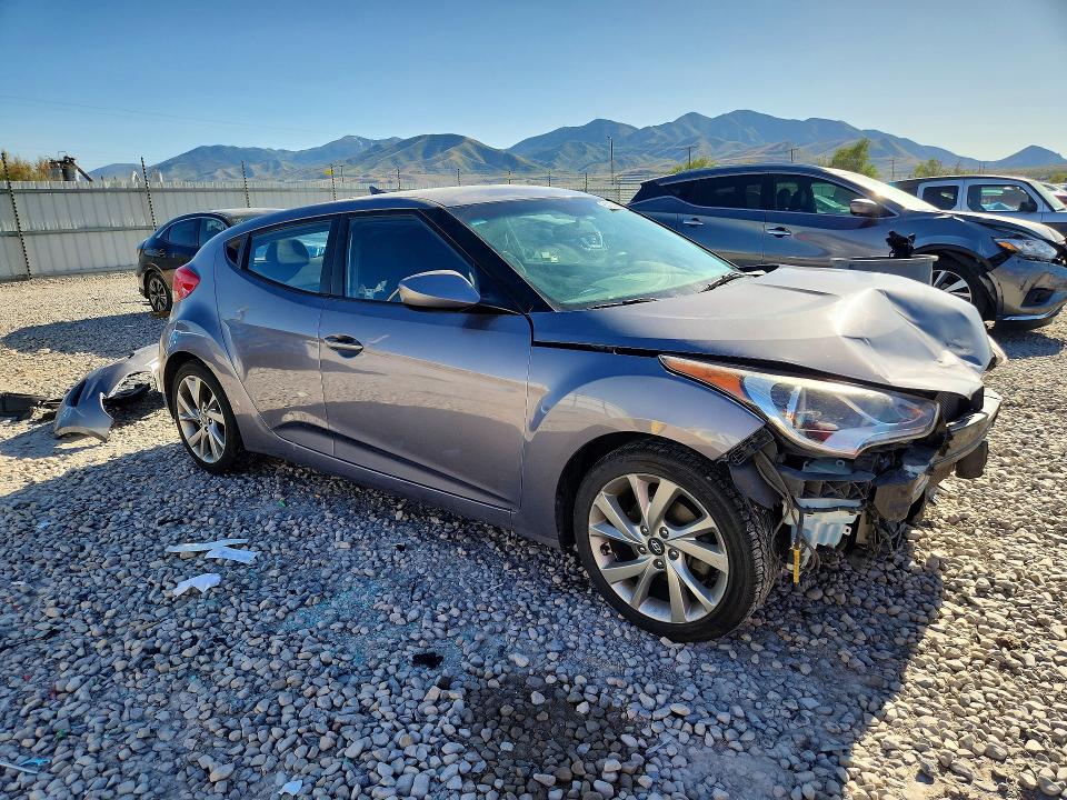 2016 Hyundai Veloster VIN KMHTC6AD6GU285634 COPART salvage auction — FRONT END, Ut - Salvage Certificate, sold $800 on 2026-07-24 (photo 4)