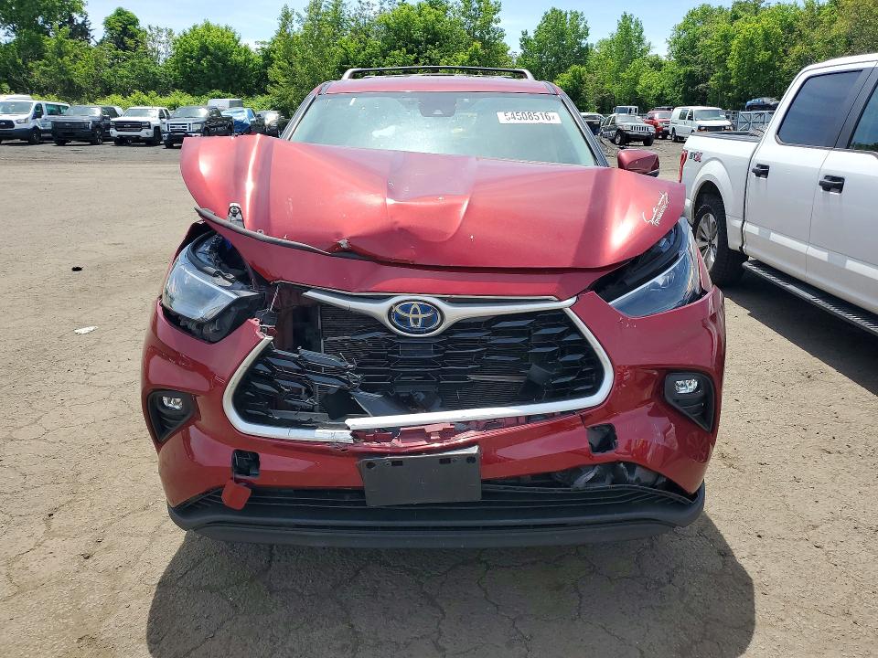 2022 Toyota Highlander VIN 5TDBBRCH9NS561293 COPART salvage auction — FRONT END, Salvage Title, sold $9,500 on 2026-07-31 (photo 5)