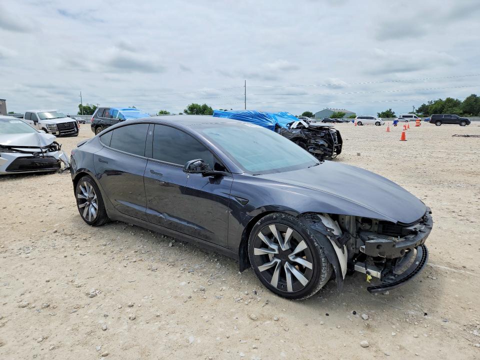 2024 Tesla Model 3 VIN 5YJ3E1EB1RF801677 COPART salvage auction — FRONT END, Tx - Salvage Vehicle Title, sold $14,500 on 2026-07-16 (photo 4)