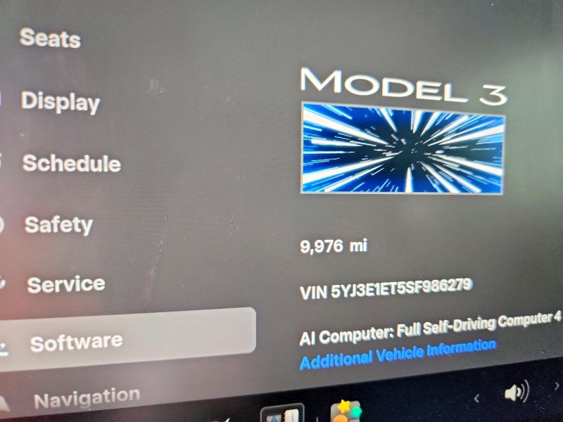 2025 Tesla Model 3 VIN 5YJ3E1ET5SF986279 COPART salvage auction — FRONT END, Co - Salvage Title, sold $20,100 on 2026-07-22 (photo 9)
