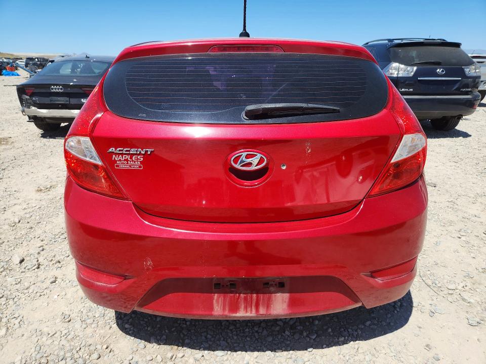 2016 Hyundai Accent VIN KMHCT5AE4GU261187 COPART salvage auction — FRONT END, Ut - Certificate Of Title (P), sold $550 on 2026-07-21 (photo 6)
