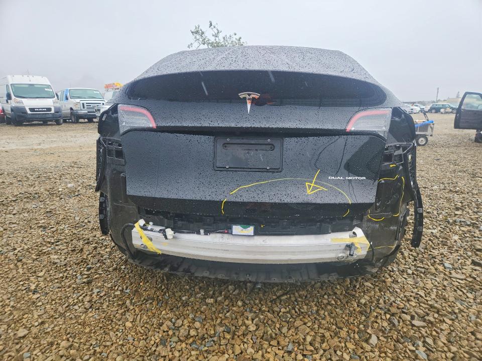 2022 Tesla Model y VIN 7SAYGDEE7NF569336 COPART salvage auction — REAR END, Ca - Salvage Certificate, sold $12,800 on 2026-07-14 (photo 6)