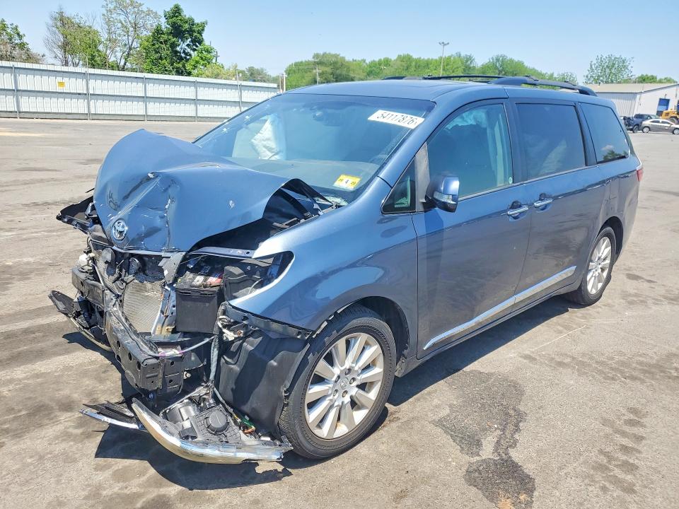 2015 Toyota Sienna VIN 5TDDK3DC5FS123249 COPART salvage auction — FRONT END, NJ - CERT OF TITLE-SALVAGE, sold $2,600 on 2026-07-30 (photo 1)