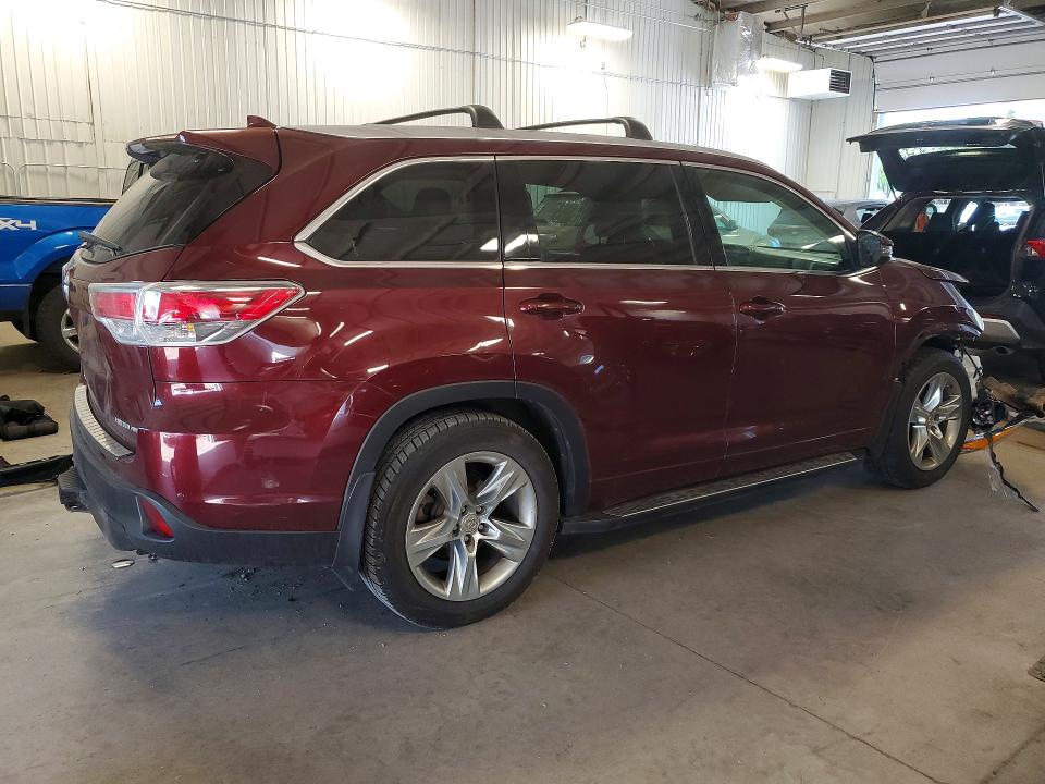 2015 Toyota Highlander VIN 5TDDKRFH2FS126685 COPART salvage auction — FRONT END, Mn - Cert Of Title-Salvage, sold $1,250 on 2026-07-21 (photo 3)
