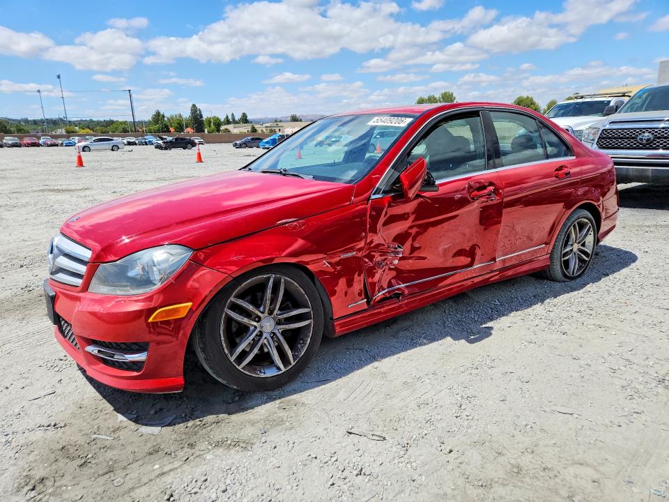 2012 Mercedes-benz C-klasse VIN WDDGF4HB5CR236174 COPART salvage auction — SIDE, Ca - Dis/Dlr/Exp Only Clean Title, sold $1,550 on 2026-07-08 (photo 1)