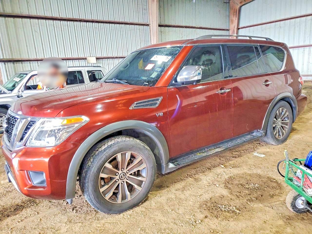 2018 Nissan Armada VIN JN8AY2NF4JX300188 COPART salvage auction — Minor Dent/Scratches, TX - CERTIFICATE OF TITLE (P), sold $5,100 on 2026-07-09 (photo 1)