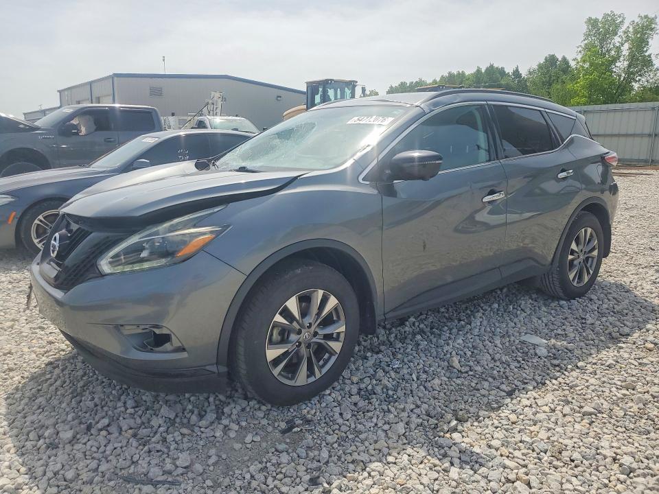 2018 Nissan Murano VIN 5N1AZ2MH0JN148400 COPART salvage auction — FRONT END, Mi - Certificate Of Title, sold $4,900 on 2026-07-09 (photo 1)