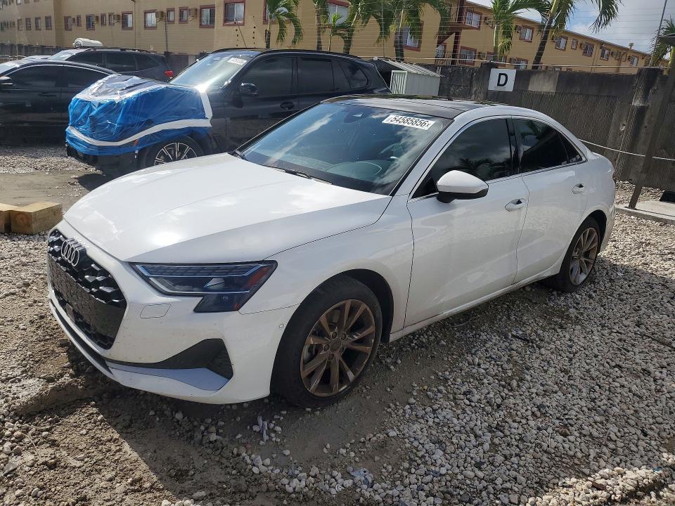 2025 Audi A3 VIN WAUGUDGY3SA039682 COPART salvage auction — SIDE, Fl - Cert Of Title Slvg Rebuildable, sold $15 on 2026-07-24 (photo 1)