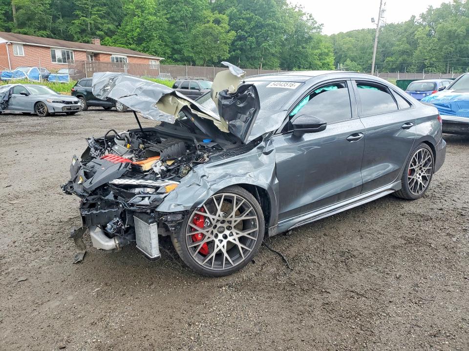 2025 Audi Rs3 VIN WUAGWDGY9SA912741 COPART salvage auction — FRONT END, Md - Cert Of Salvage > 75% Damage, sold $350 on 2026-07-30 (photo 1)