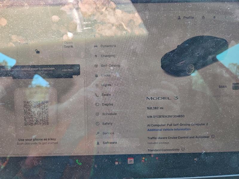 2022 Tesla Model 3 VIN 5YJ3E1EA3NF304650 COPART salvage auction — REAR END, Il - Salvage Certificate, sold $4,000 on 2026-07-06 (photo 9)