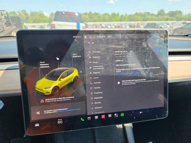 2024 Tesla Model y VIN 7SAYGDEE6RA227220 COPART salvage auction — FRONT END, NJ - CERT OF TITLE-SALVAGE, sold $14,500 on 2026-07-24 (photo 9)