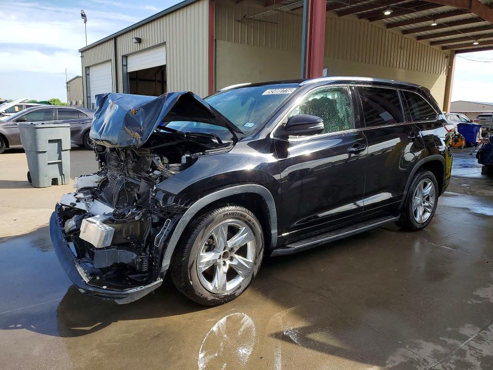 2015 Toyota Highlander VIN 5TDYKRFH3FS075845 COPART salvage auction — FRONT END, Tx - Salvage Vehicle Title, sold $4,450 on 2026-07-07 (photo 1)