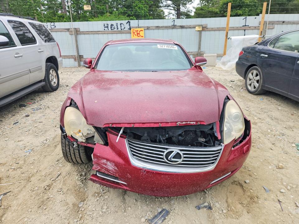 2006 Lexus Sc VIN JTHFN48Y969002488 COPART salvage auction — FRONT END, Md - Cert Of Salvage > 75% Damage, sold $600 on 2026-07-07 (photo 5)