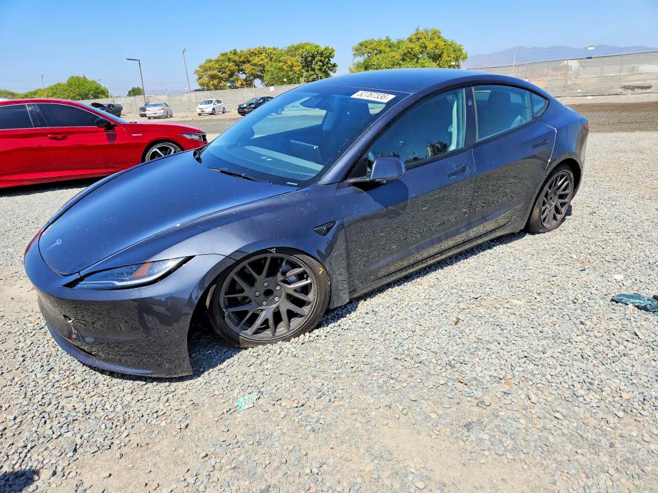 2025 Tesla Model 3 VIN 5YJ3E1EA3SF027428 COPART salvage auction — FRONT END, Ca - Salvage Certificate, sold $12,200 on 2026-07-28 (photo 1)