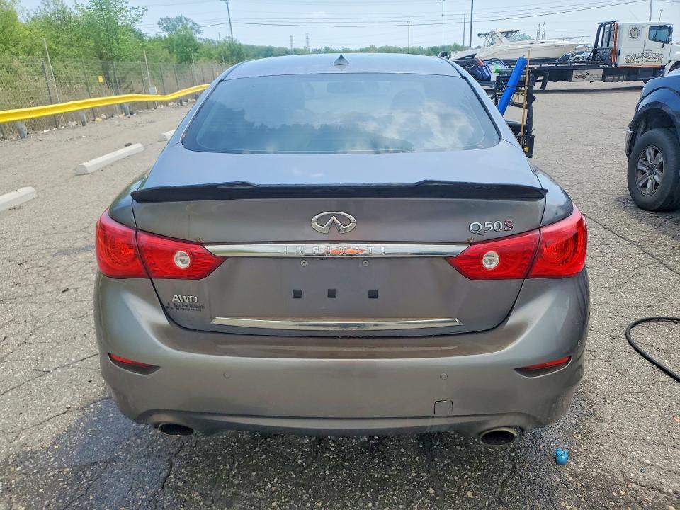 2015 Infiniti Q50 VIN JN1BV7AR9FM390035 COPART salvage auction — FRONT END, Mi - Certificate Of Title, sold $2,700 on 2026-07-10 (photo 6)