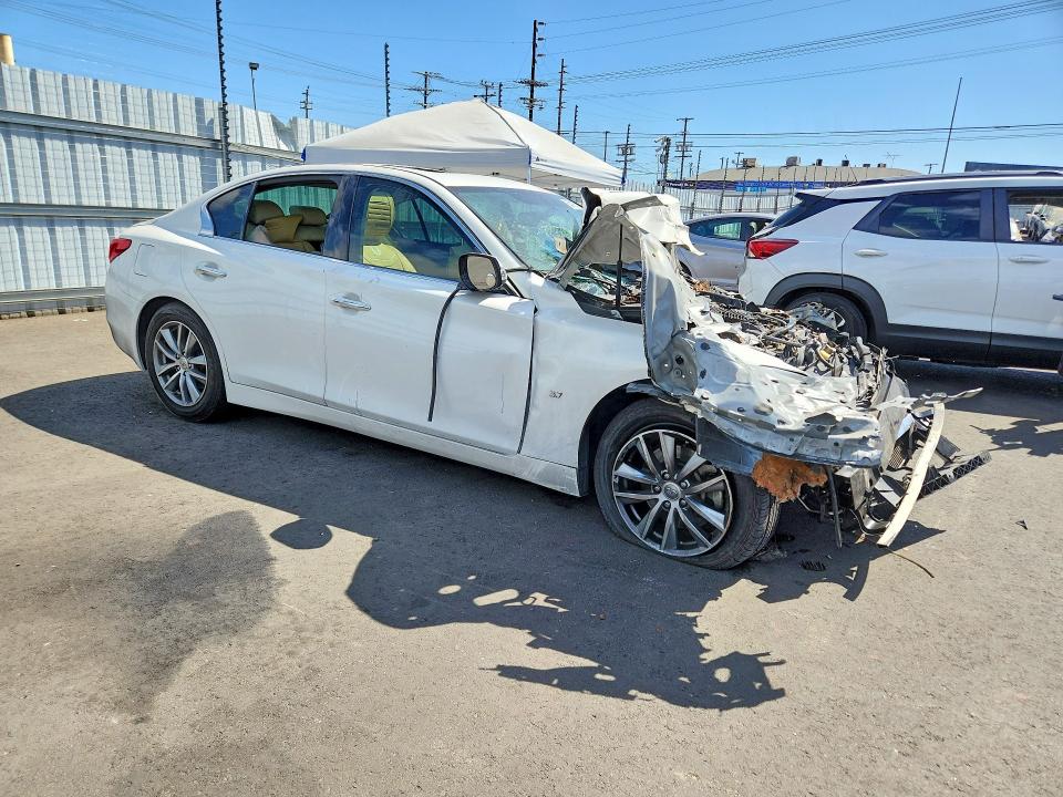 2014 Infiniti Q50 VIN JN1BV7AP3EM677609 COPART salvage auction — FRONT END, Ca - Salvage Certificate, sold $250 on 2026-07-20 (photo 4)