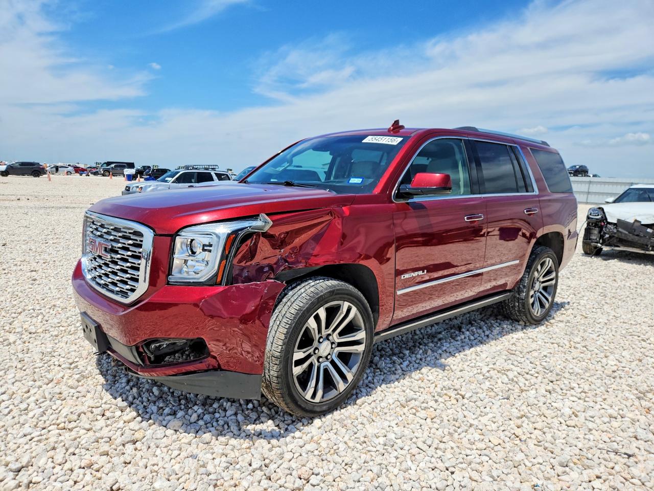 2018 GMC Yukon VIN 1GKS2CKJ2JR296585 COPART salvage auction — Front End, TX - SALVAGE VEHICLE TITLE, sold $13,100 on 2026-07-09 (photo 1)