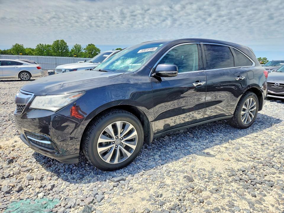 2016 Acura Mdx VIN 5FRYD4H66GB023963 COPART salvage auction — HAIL, Mo - Salvage Certificate Of Title, sold $6,000 on 2026-08-03 (photo 1)