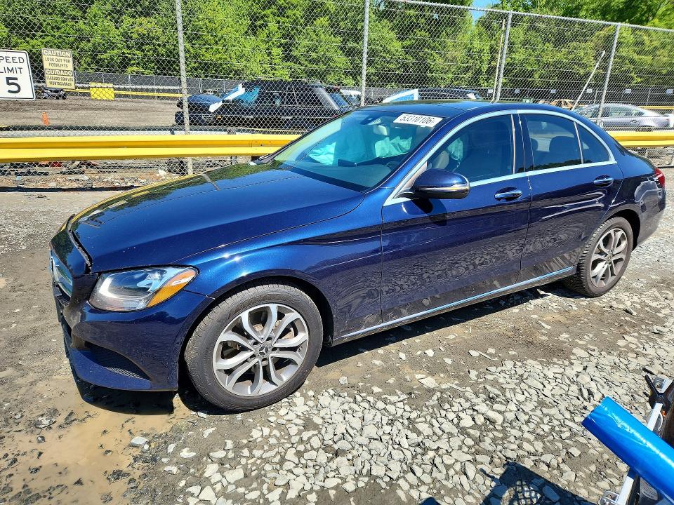 2017 Mercedes-benz C-klasse VIN WDDWF4KB5HR291431 COPART salvage auction — SIDE, Salvage Title, sold $2,000 on 2026-08-07 (photo 1)